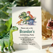 Jongens Schattigee Dinosaurus Verjaardag Kaart