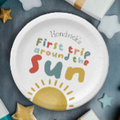 Jongens Schattigee eerste reis rond de zon 1e verj Papieren Bordje