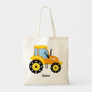 Jongens Schattigee Gele Tractor Tote Bag