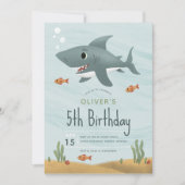 Jongens Schattigee haai onder het Zee Oceaan 5e ve Kaart (Voorkant)