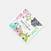 Jongen's Schattigee Monsters Happy Birthday Party Servet (Hoek)