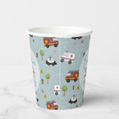 Jongens Schattigee Politie Auto Fire Engine Verjaa Papieren Bekers (Rechts)