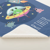 Jongens Schattigee Ruimte Alien Cartoon Rocket & N Sherpa Deken (3/4)