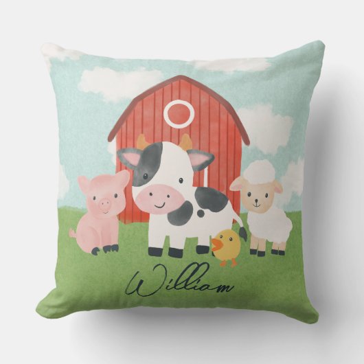 Jongens Schattigee rustieke boerderijdieren Kinder Kussen (Voorkant)