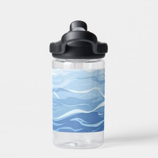 Jongens Schattigee Schildpad Gepersonaliseerde Blu Waterfles (Achterkant)