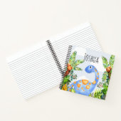 Jongens Schattigee Waterverf Dinosaurus en Naam Notitieboek (Binnen)
