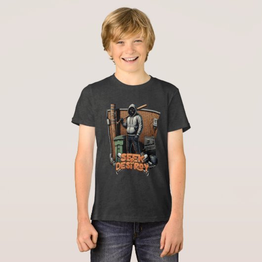 Jongens "Seek & Destroy" Urban Adventure T-shirt (Voorkant volledig)