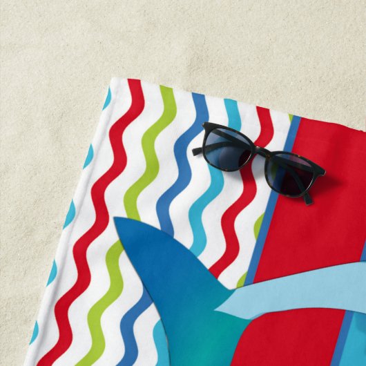 Jongens Shark op maat gepersonaliseerd met de naam Strandlaken (In situ)