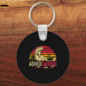 Jongens shirt Asher Saurus Dinosaur Rex Naam Sleutelhanger (Voorkant)