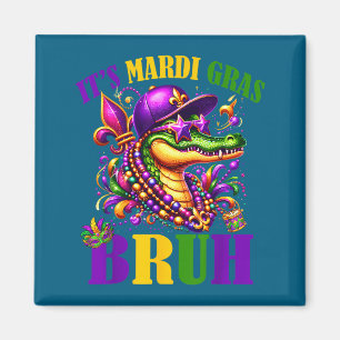 Jongens shirt Mardigator Alligator Bruh Mardi Gras Magneet