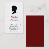 Jongen's Silhouette Portrait Play Date Card Contactkaartje (Voorkant / Achterkant)