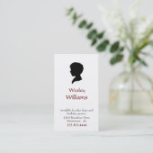 Jongen's Silhouette Portrait Play Date Card Contactkaartje (Staand voorkant)