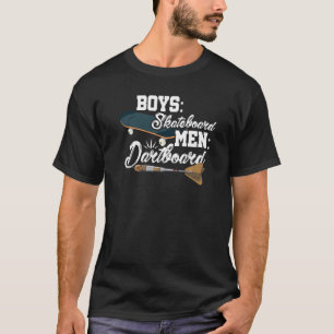Jongens Skateboard Mannen Dartbord Dart Speler Dar T-shirt