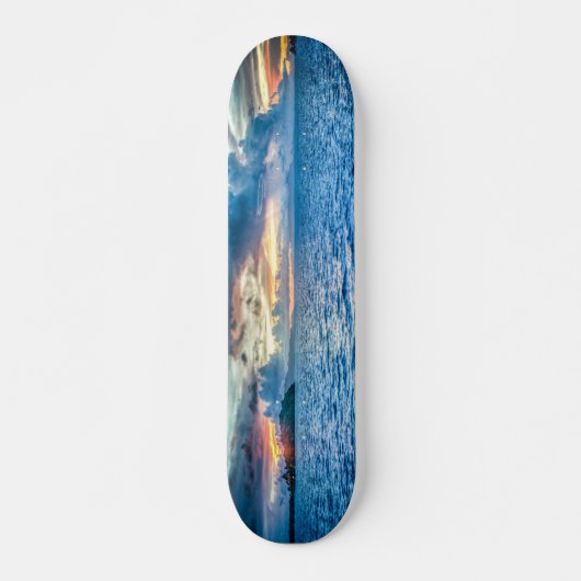 Jongens skateboard met zonsondergangblauw (Voorkant)