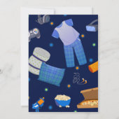 Jongens Sleepover Pyjama Party Uitnodiging (Achterkant)