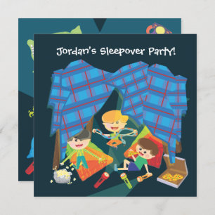 Jongens Sleepover Slumber Party Uitnodiging