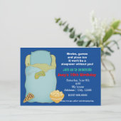 Jongens Sleepover Slumber Party Verjaardag uitnodi Kaart (Staand voorkant)