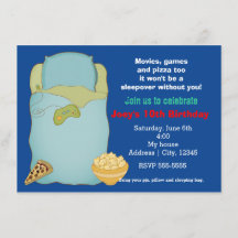 Jongens Sleepover Slumber Party Verjaardag uitnodi