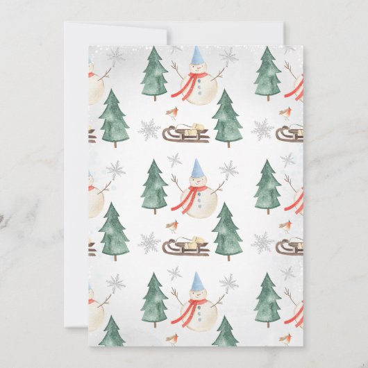 Jongens Sneeuwman Winter Onederland Verjaardag Kaart (Achterkant)