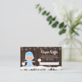 Jongens Sneeuwvlok Luier Raffle Tickets Informatiekaartje (Staand voorkant)