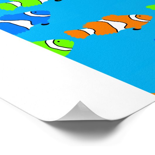 Jongens Sons Blue Clown Fish Swimming Growth Chart Poster (Hoek)