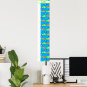 Jongens Sons Blue Clown Fish Swimming Growth Chart Poster (Thuiskantoor)