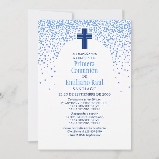 Jongens Spaanse Eerste Communie Kaart (Voorkant)