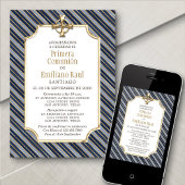 Jongens Spaanse Marine Stripes Eerste Communie Kaart