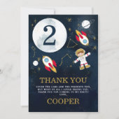 Jongens Space Theme Verjaardag Dank je kaart (Voorkant)