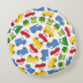 Jongens Speelgoed Auto's Bus Treinen Verjaardag Fo Rond Kussen (Achterkant)