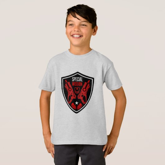 Jongens Speelgoed Dart Pistool Battle T-shirt (Voorkant volledig)