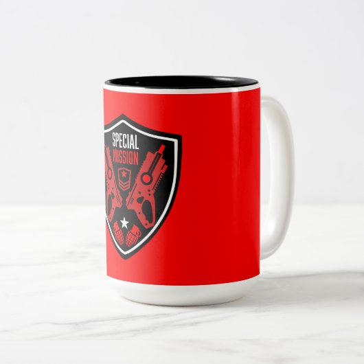 Jongens Speelgoed Dart Pistool Battle Tweekleurige Koffiemok (Voorkant rechts)