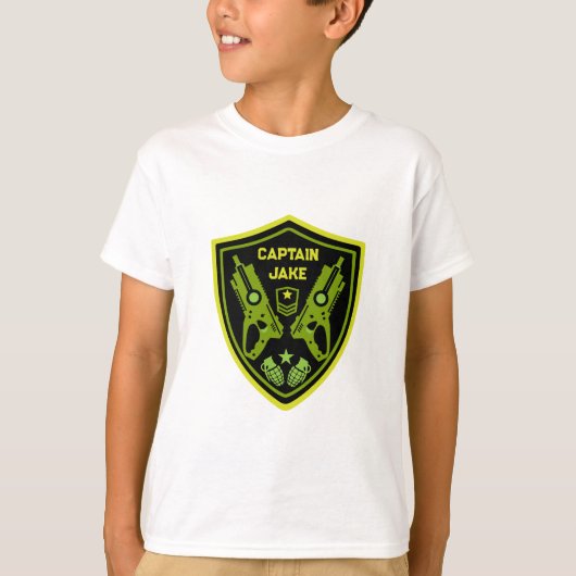 Jongens speelgoed dart pistool gevecht t-shirt (Voorkant)