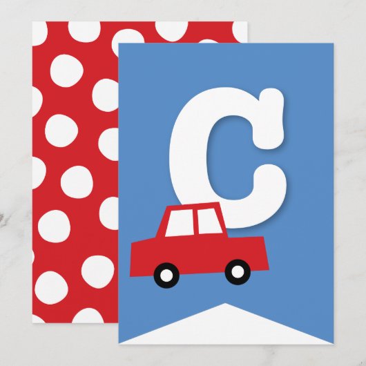 Jongens Speelgoed Kind Verjaardagsfeestje DIY Bunt Kaart (Voorkant / Achterkant)