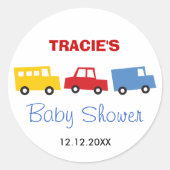 Jongens Speelgoed Kleurrijk Leuk Retro Transport B Ronde Sticker (Voorkant)