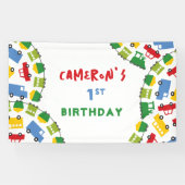 Jongens Speelgoed Kleurrijk Vervoer Kind's Verjaar Spandoek (Horizontaal)