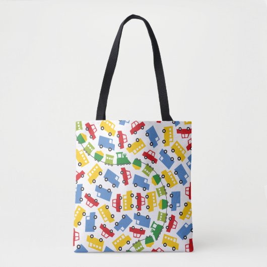 Jongens Speelgoed Kleurrijk Vervoer Kind's Verjaar Tote Bag (Voorkant)
