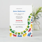 Jongens Speelgoed Kleurrijk Vervoer Schattige Jong Kaart (Staand voorkant)