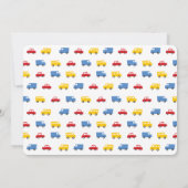 Jongens Speelgoed Kleurrijk Vervoer Tweeling Jonge Aankondiging (Achterkant)