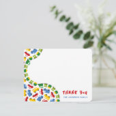 Jongens Speelgoed Kleurrijke Auto Bus Vrachtwagen  Bedankkaart (Staand voorkant)