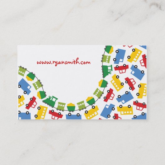 Jongens Speelgoed Kleurrijke Vervoer Auto Bus Truc Visitekaartje (Achterkant)