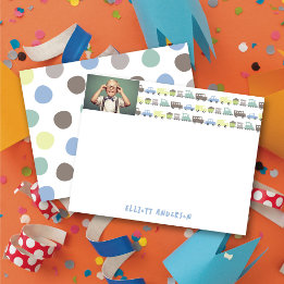 Jongens Speelgoed Leuk Retro Transport Foto Kinder Bedankkaart