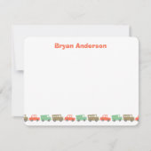 Jongens Speelgoed Leuk Retro Transport Kind Dank j Notitiekaartje (Voorkant)