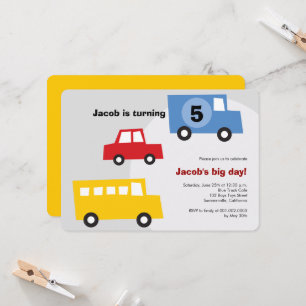 Jongens Speelgoed Leuk Vervoer Kinder 5e Verjaarda Kaart