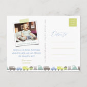 Jongens Speelgoed Pastel Blauw Kind Verjaardagsfee Briefkaart (Achterkant)