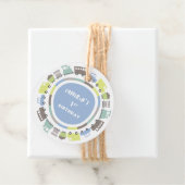 Jongens Speelgoed Pastel Blauw Kind Vervoer Verjaa Bedankjes Labels (In situ)