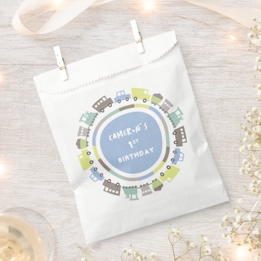 Jongens Speelgoed Pastel Blauw Kind Vervoer Verjaa Bedankzakje (Geknipt)