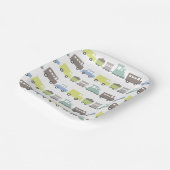 Jongens Speelgoed Pastel Blauw Kind Vervoer Verjaa Papieren Bordje (Gebogen)