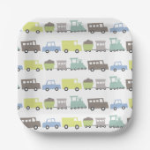 Jongens Speelgoed Pastel Blauw Kind Vervoer Verjaa Papieren Bordje (Voorkant)