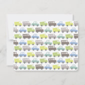 Jongens Speelgoed Pastel Blauw Transport Boy Baby  Bedankkaart (Achterkant)